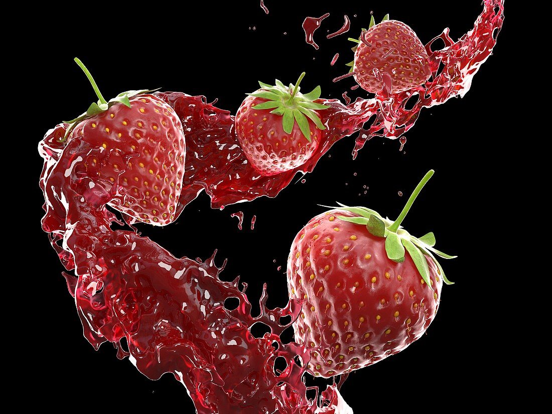 Strawberry splash, illustration