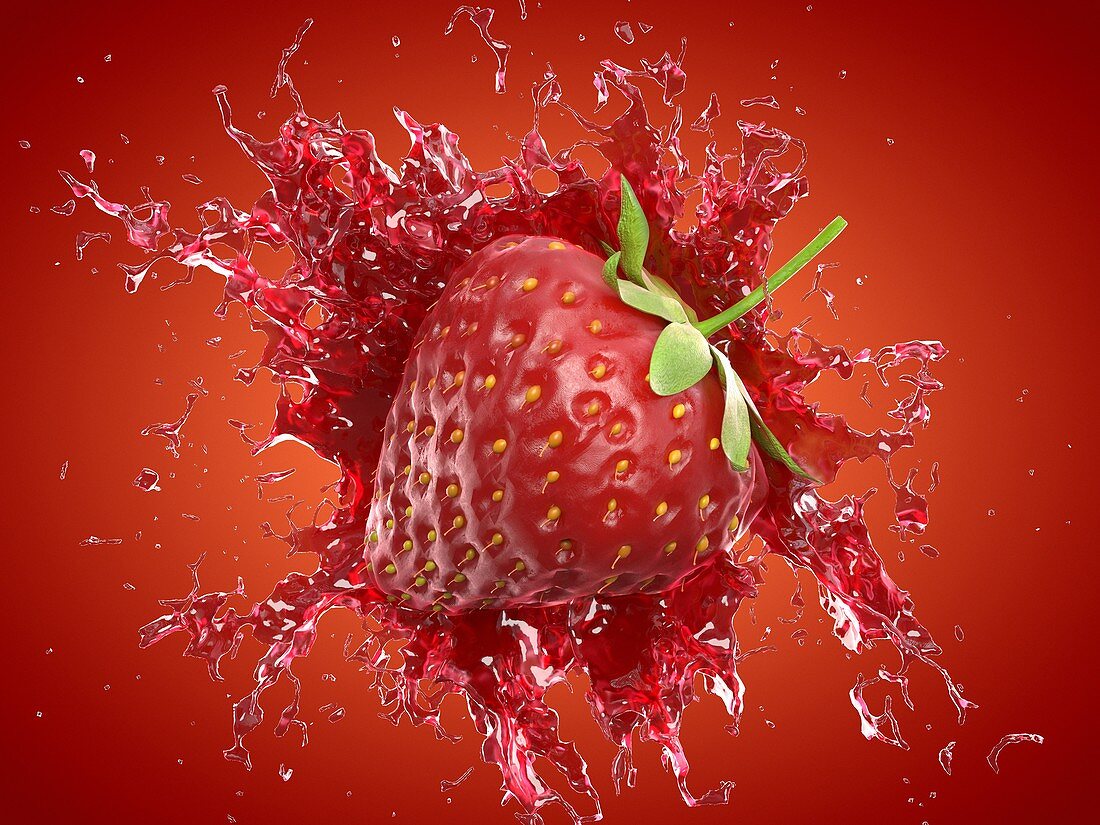 Strawberry splash, illustration