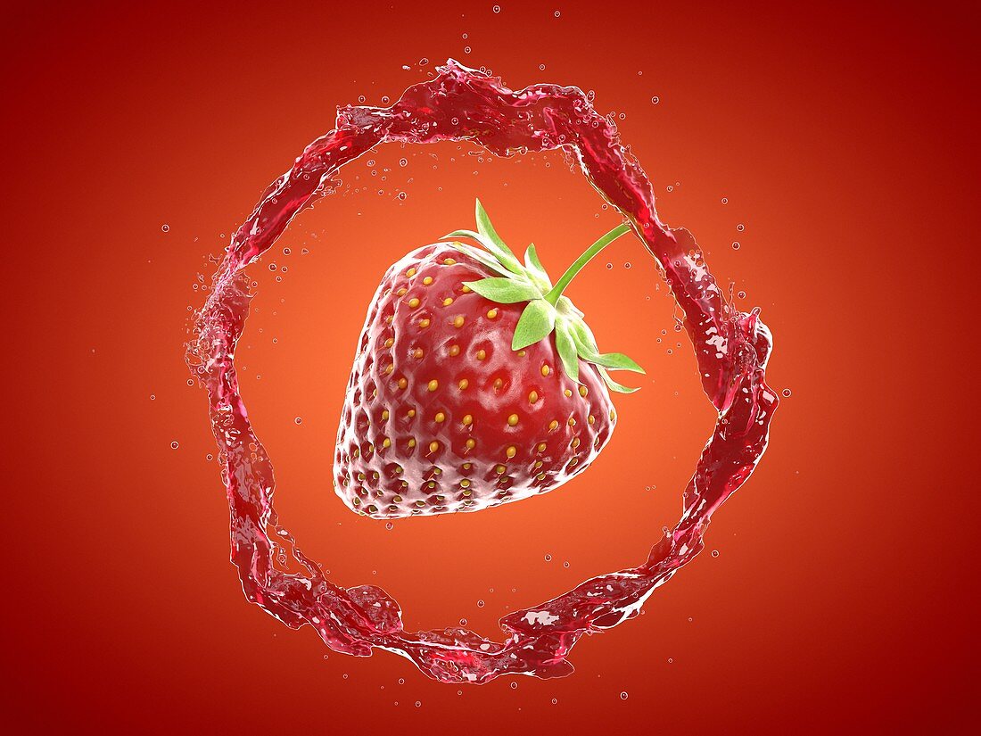 Strawberry splash, illustration