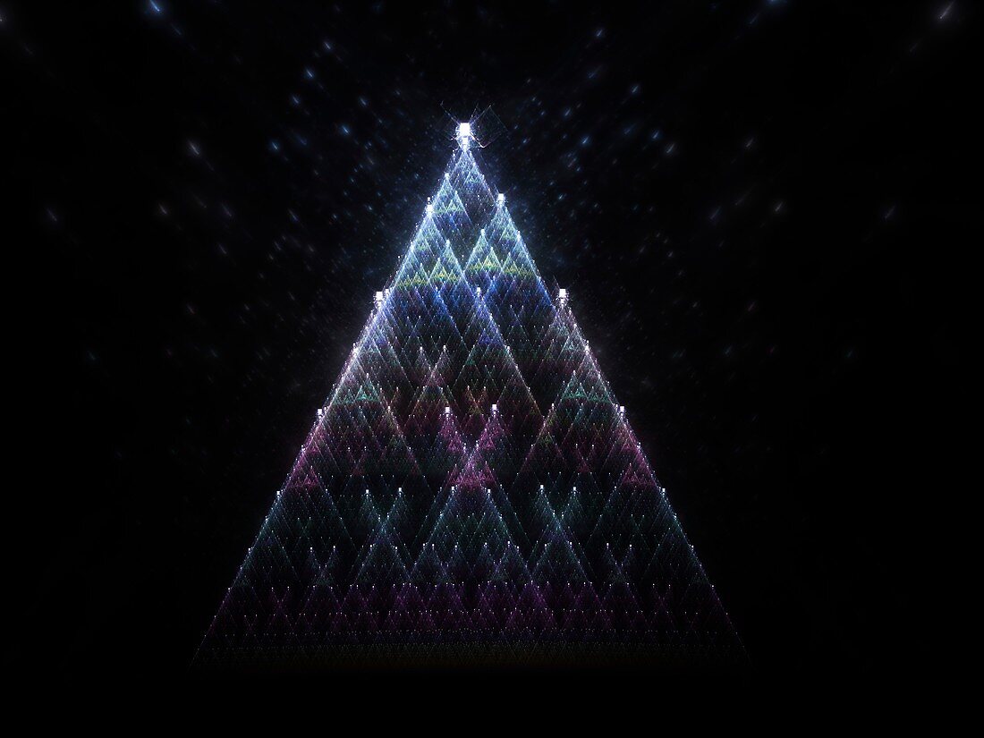 Christmas tree, fractal abstract illustration