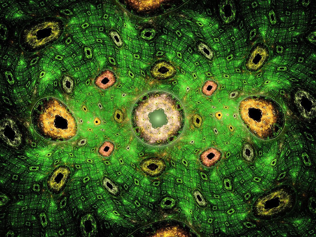 Green bacteria, abstract illustration
