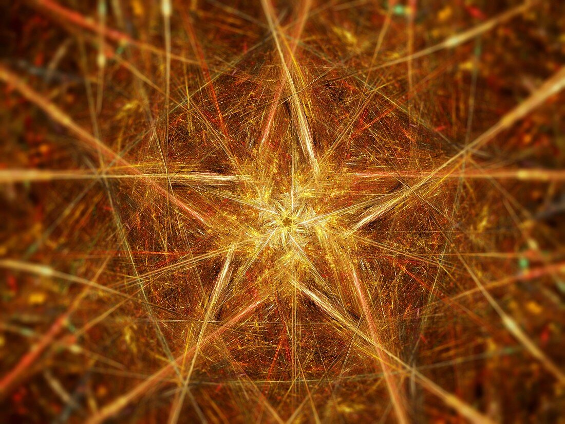 Gold christmas star, abstract illustration