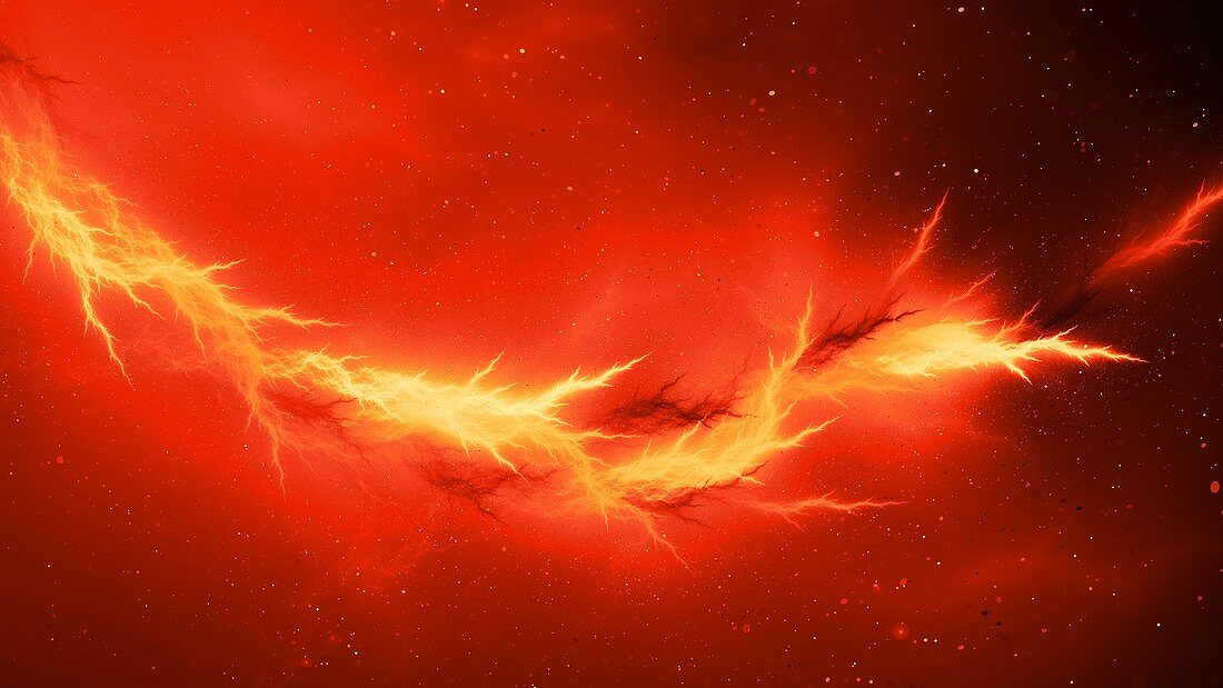 Interstellar lightning, abstract illustration