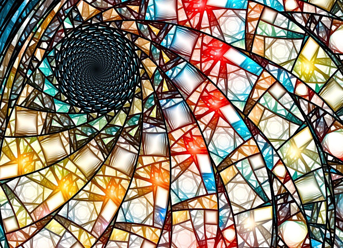 Stained glass fractal illustration