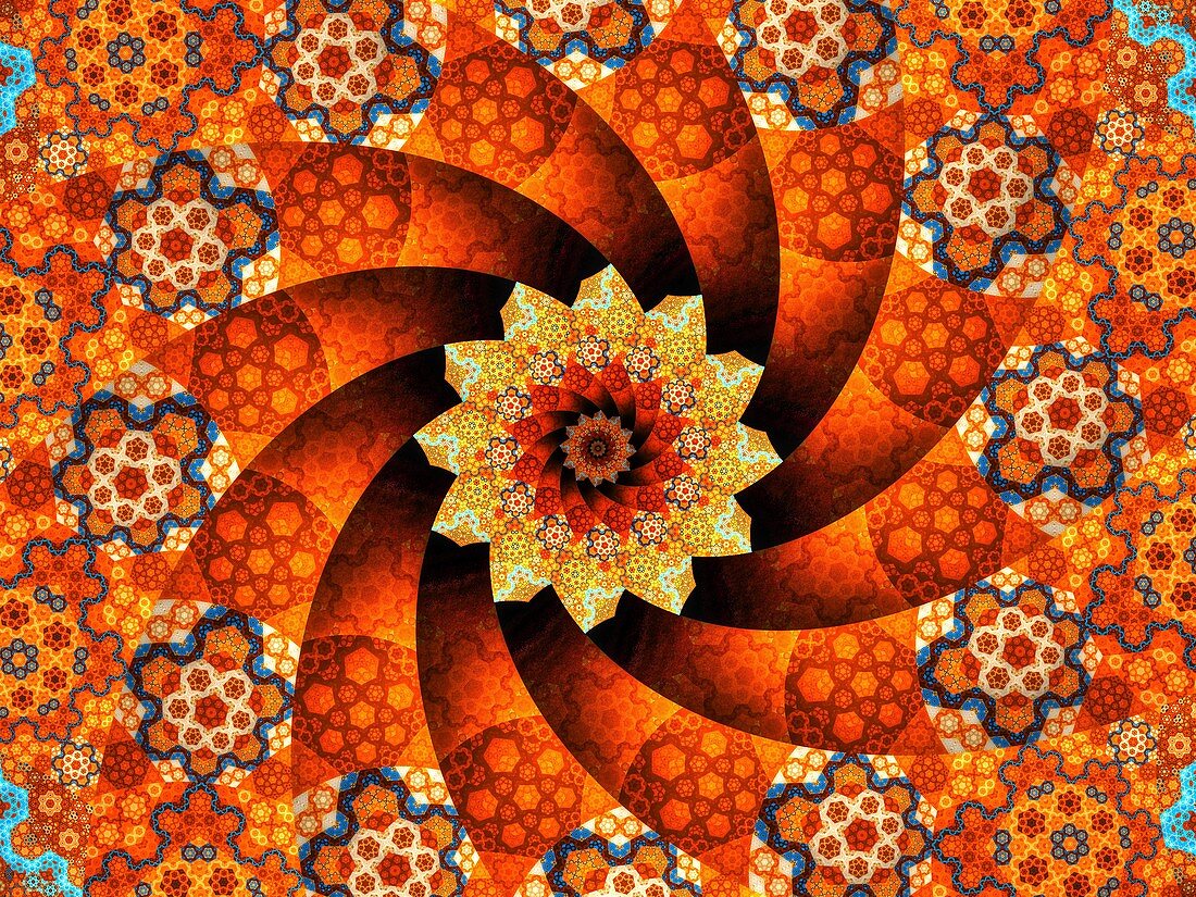 Sunflower mandala, abstract illustration