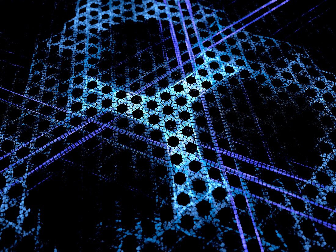 Microscopic grid nanotechnology, abstract illustration
