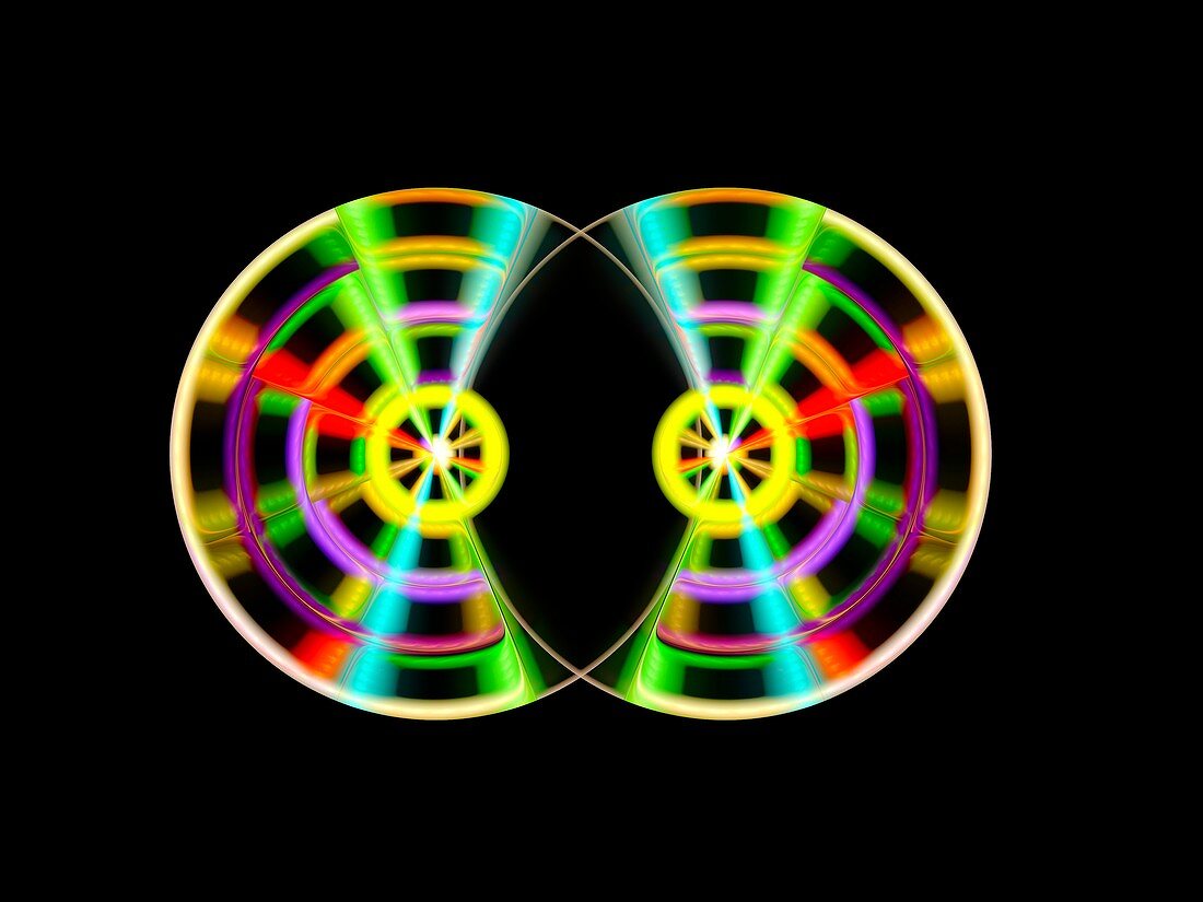 Spinning discs, abstract illustration