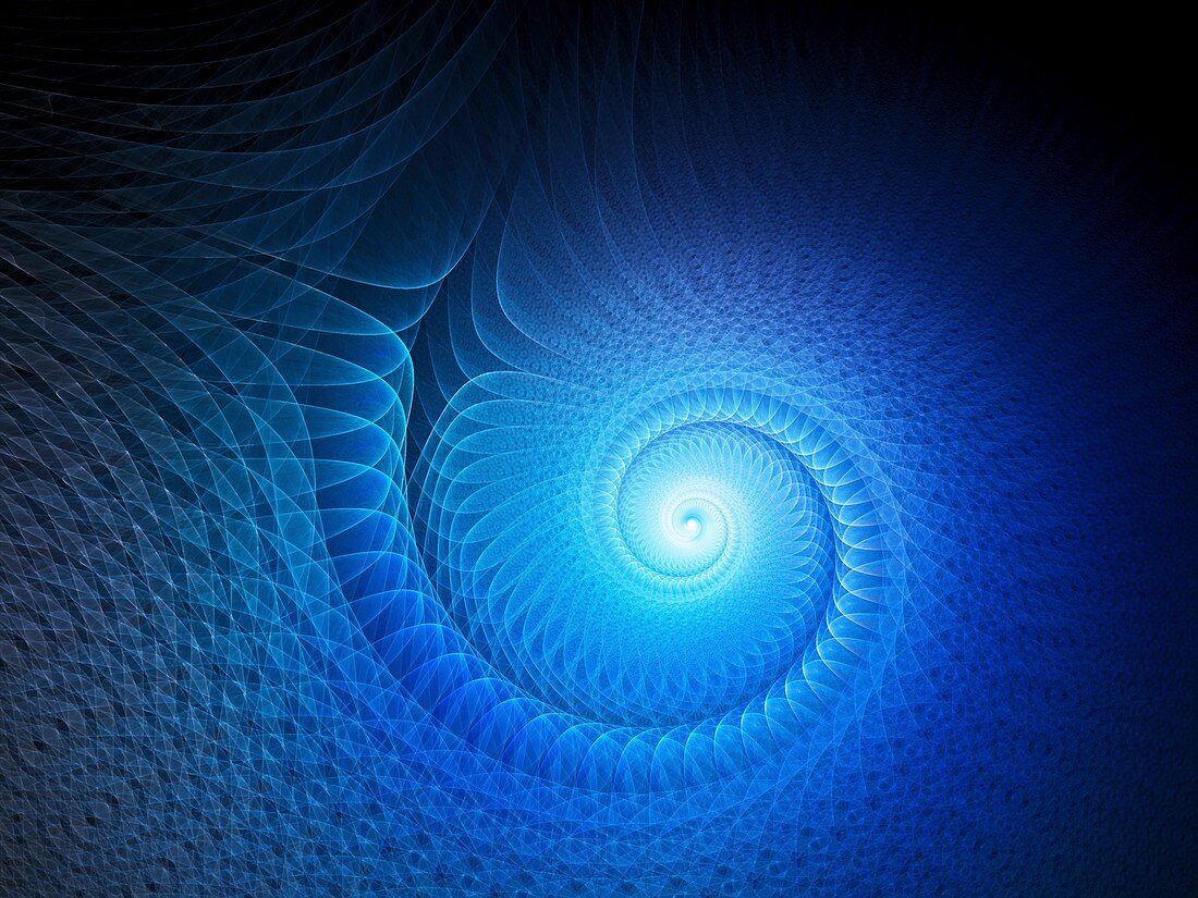 Multidimensional spiral, abstract illustration