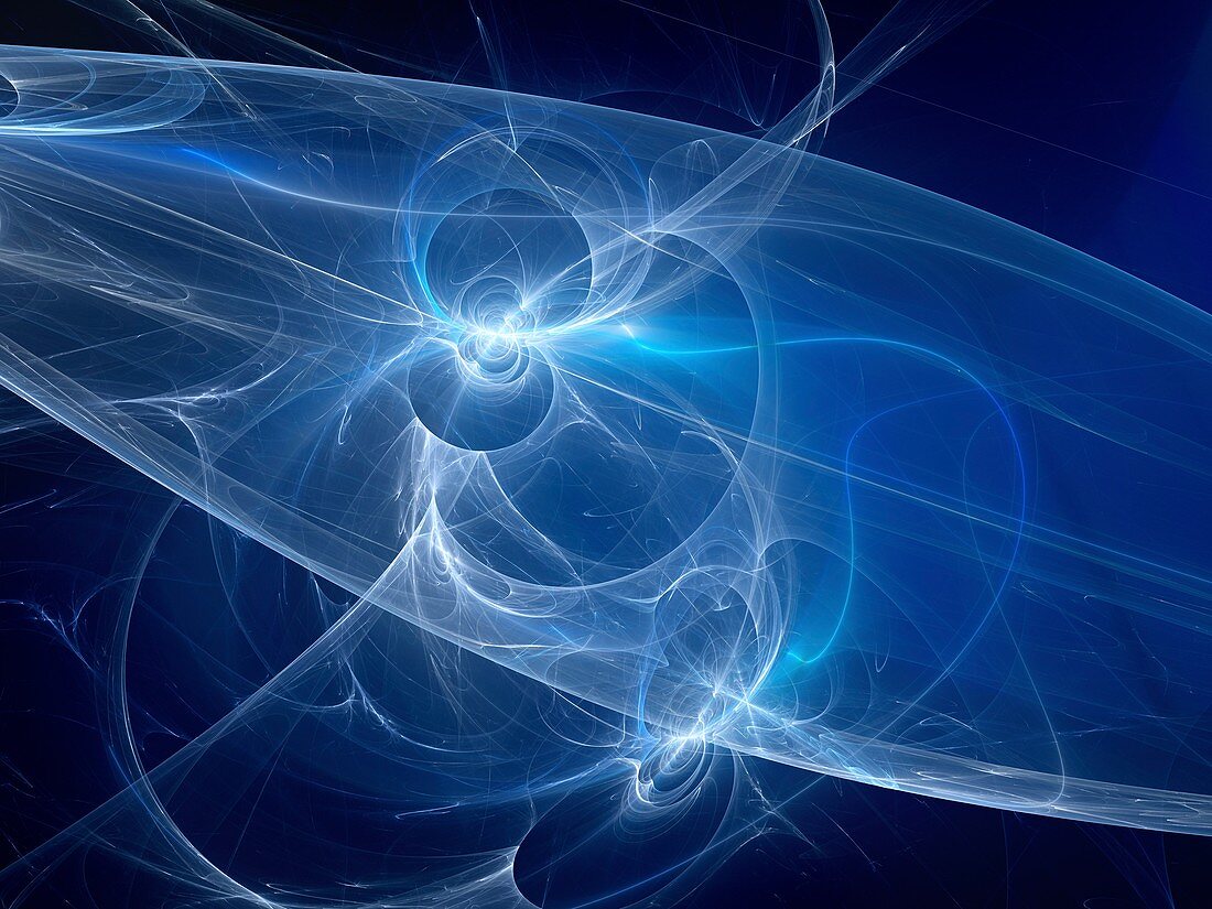 Plasma curves in space, abstract illustration