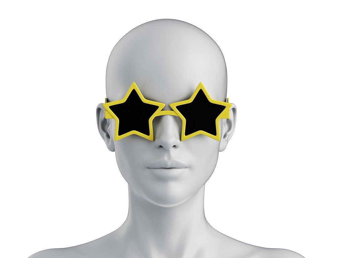 Head with sunglasses, illustration