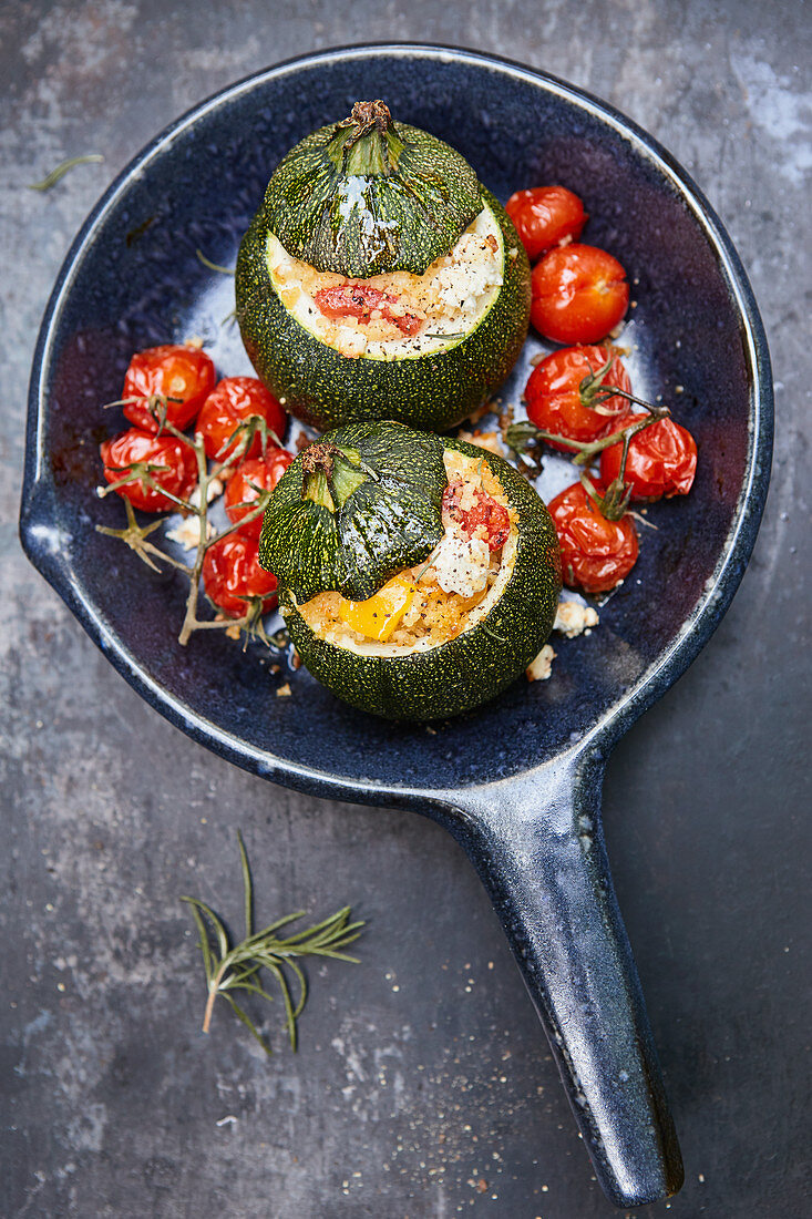 Stuffed pumpkin with millet and vegetables