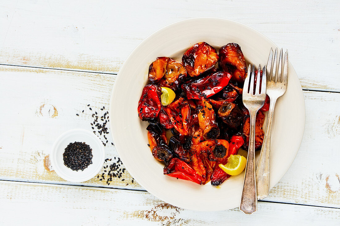 Roasted sweet peppers