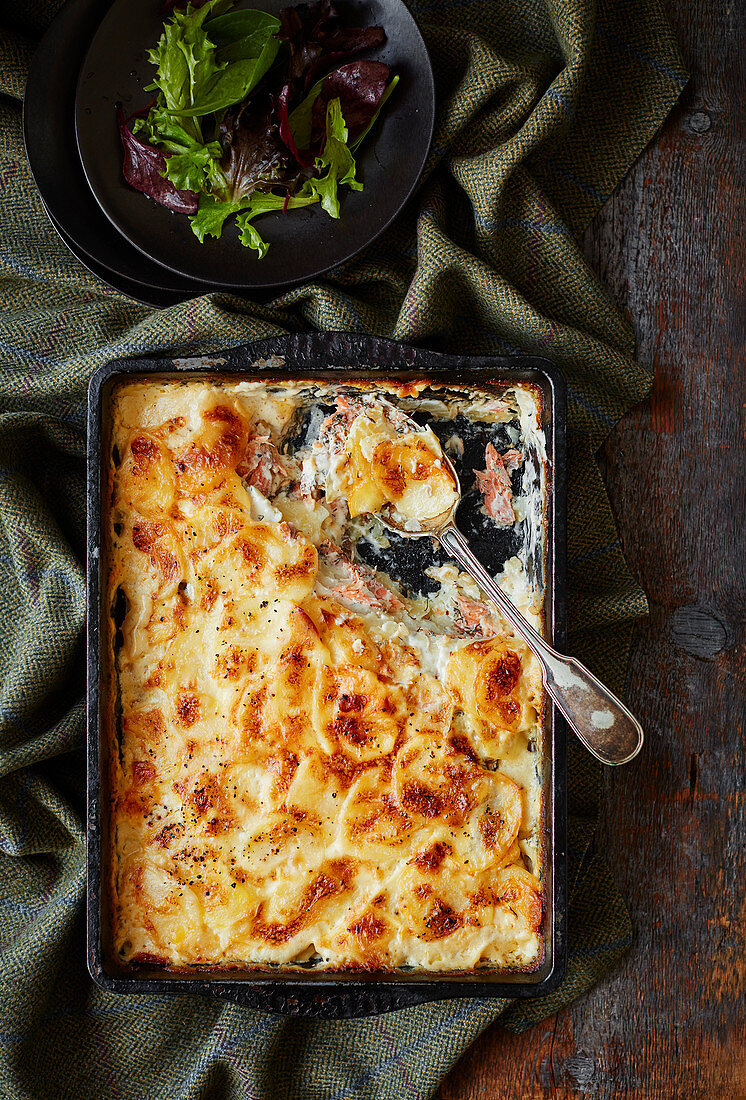 Kartoffelgratin mit Graved Lachs