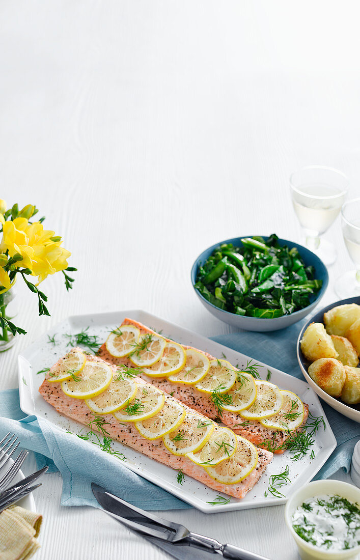 Salmon with lemon