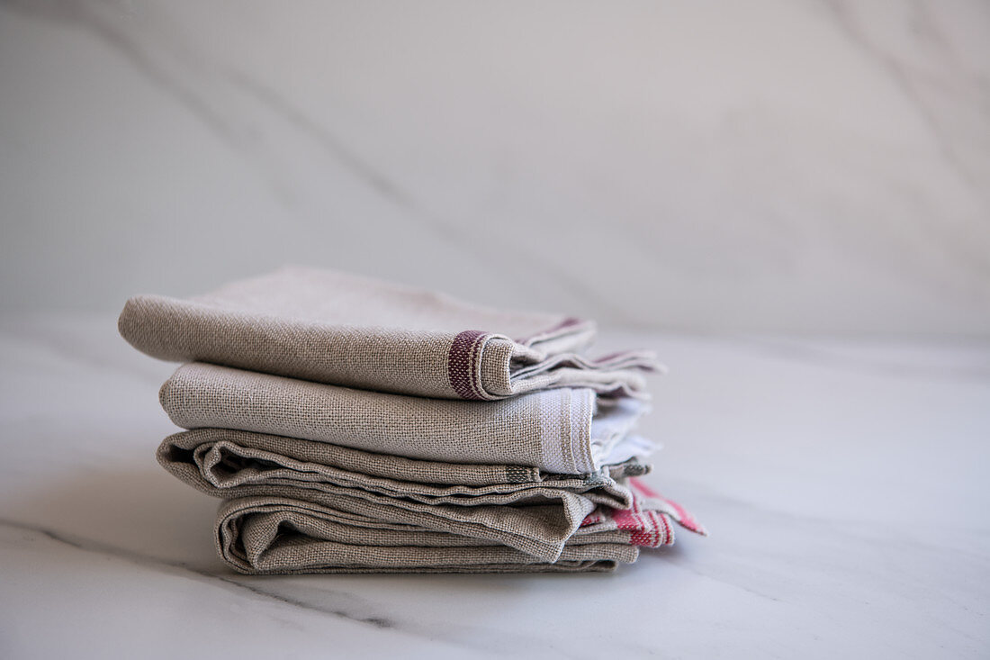 Folded linen towels