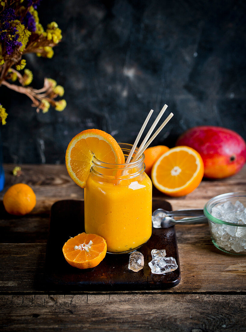 Orange and mango smoothies