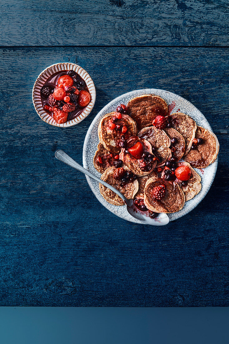 Coconut flour pancakes with berries
