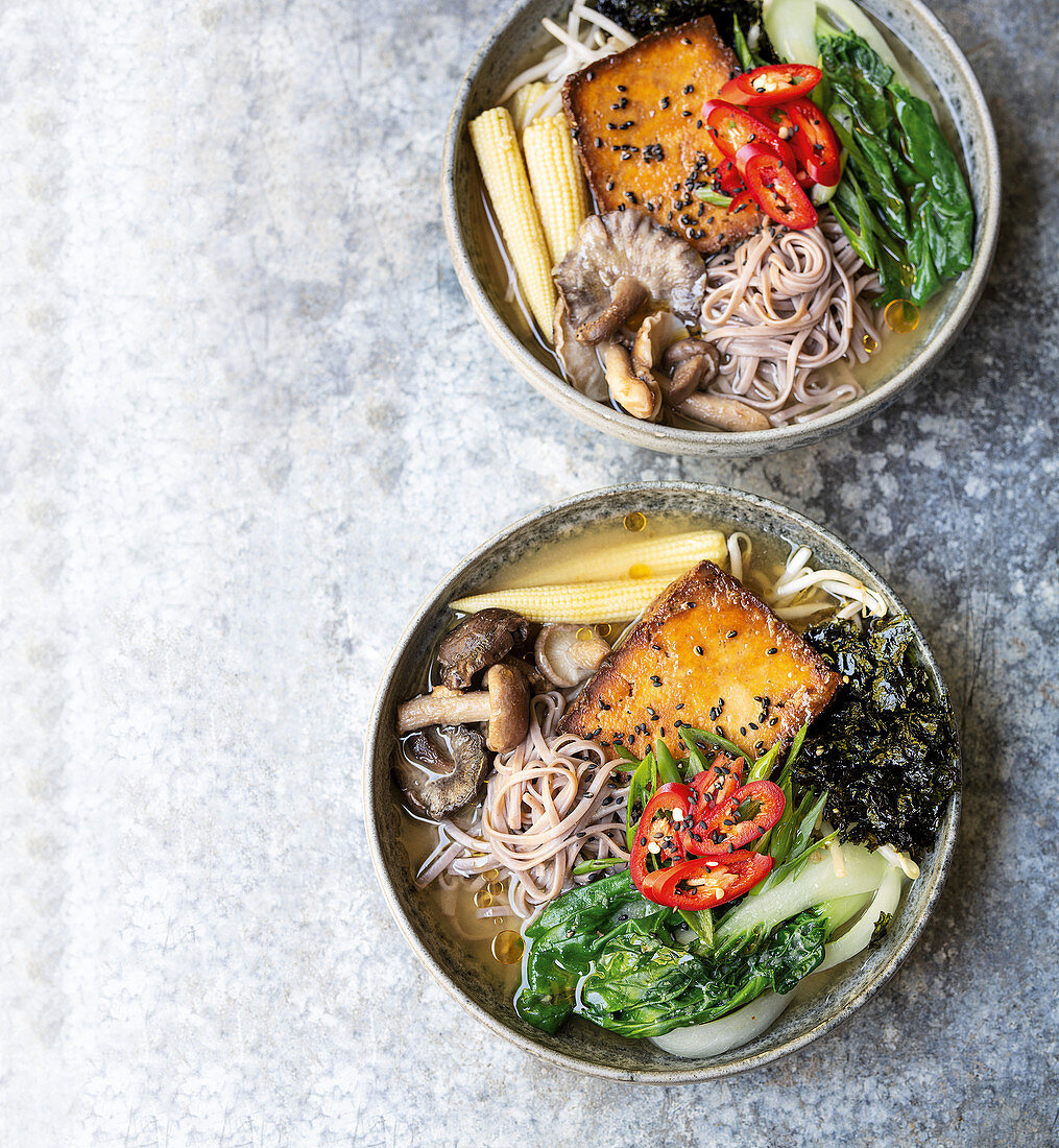 Miso ramen with tofu (Japan)