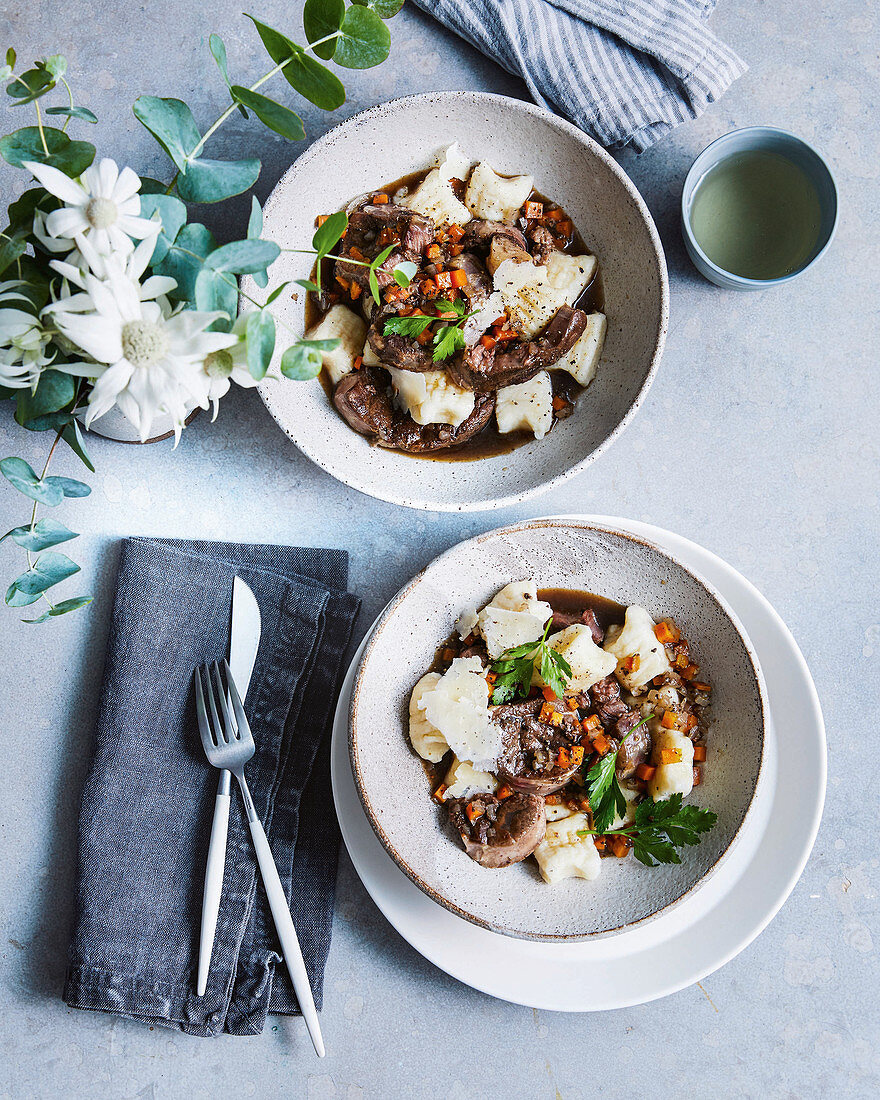 Potato gnocchi with veal