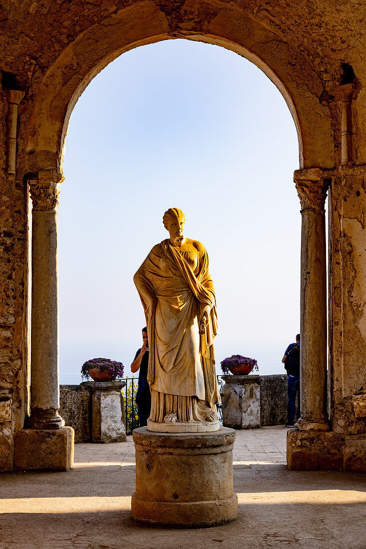 A statue of the Roman goddess Ceres in Villa Cimbrone in Ravello, Amalfi Coast, Italy