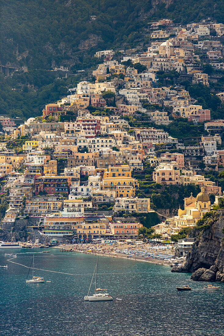 Blick auf Positano, Amalfiküste, Italien