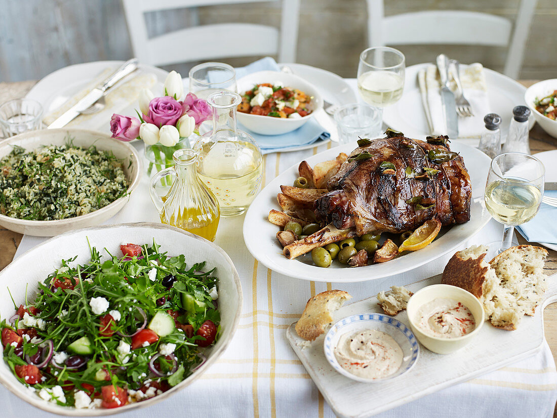 Slow cooked greek easter lamb