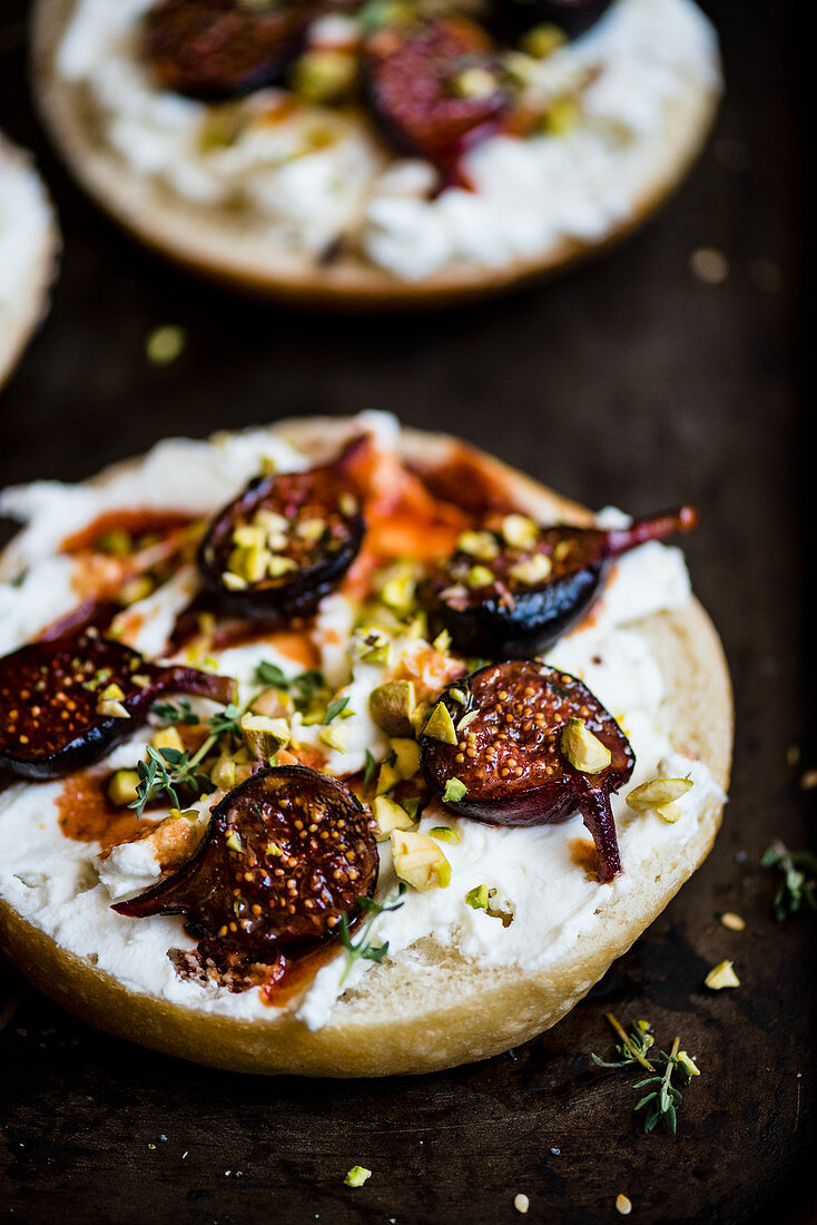 Grilled Fig and Labneh Tartines