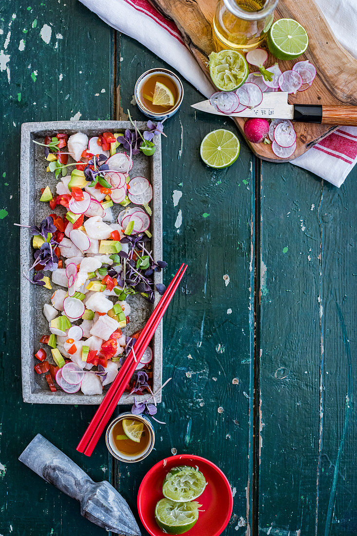 Ceviche with avo and lime