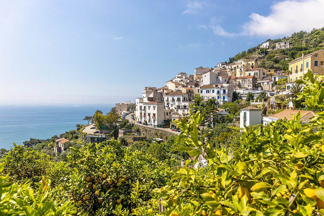 Blick über Raito, Vietri sul Mare, Amalfiküste, Kampanien, Italien