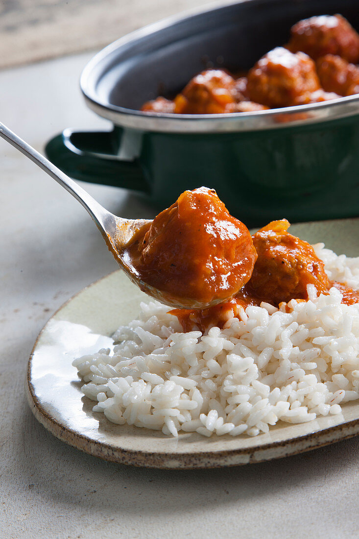 Fish balls with rice