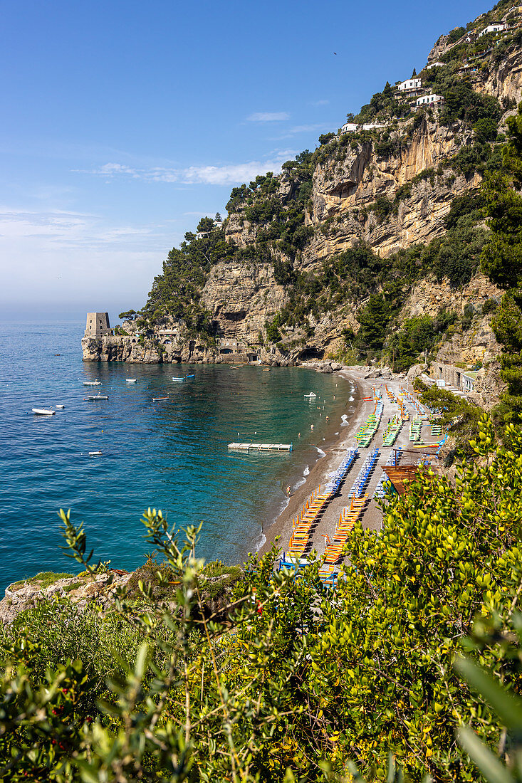 Spiaggia Fornillo, Amalfiküste, Kampanien, Italien