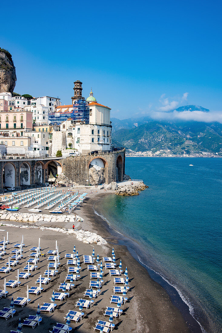 A view of Atrani from the main road, Amalfi Coast, Campania, Italy