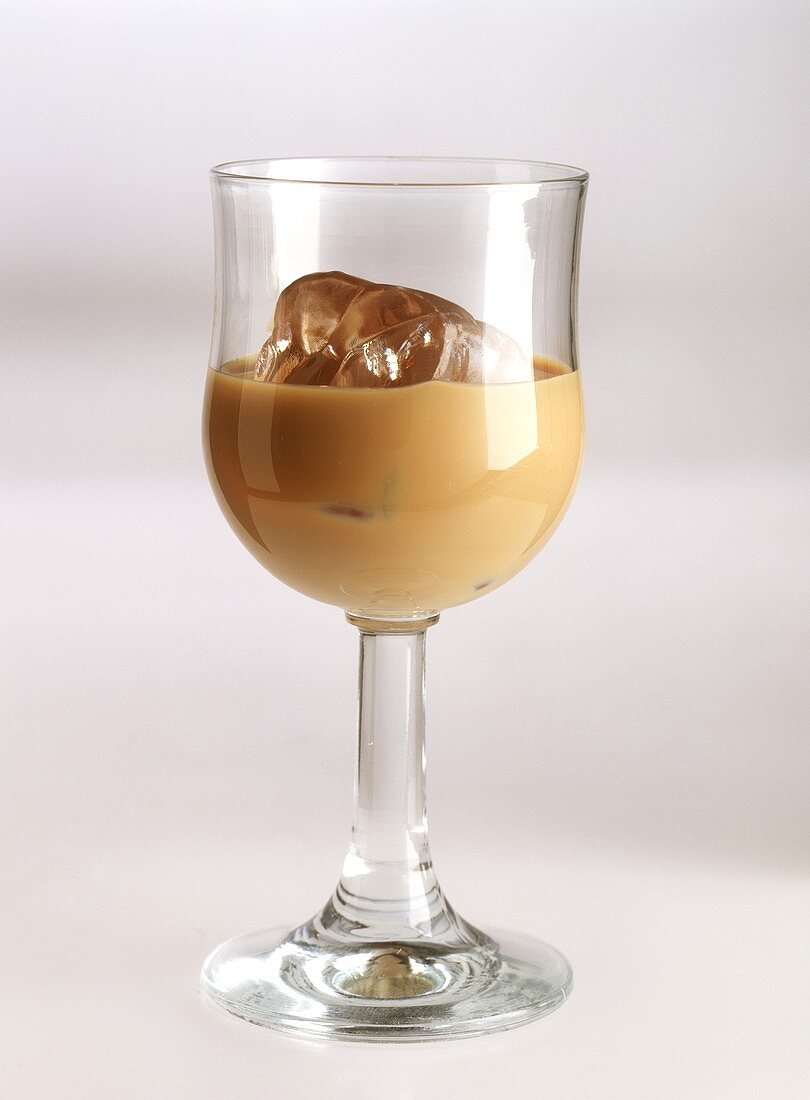 Baileys with ice in liqueur glass