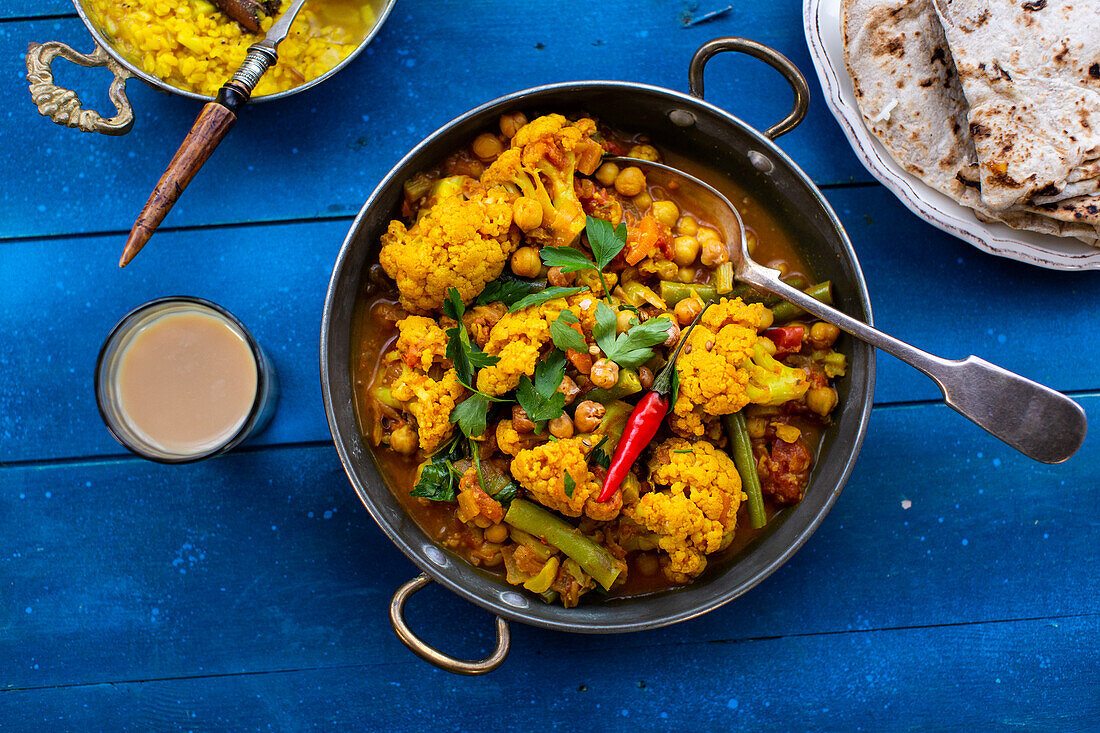 Blumenkohl-Kichererbsen-Curry (Indien)