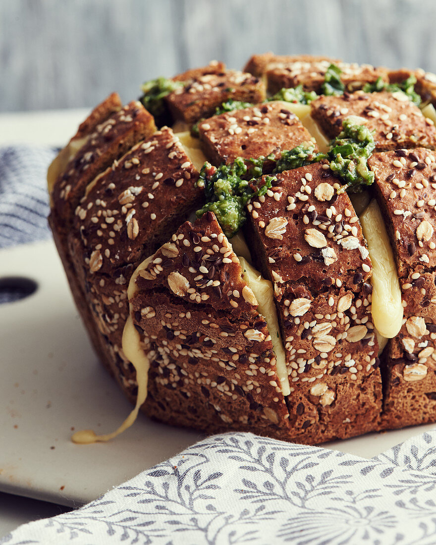 Pull apart bread with cheese