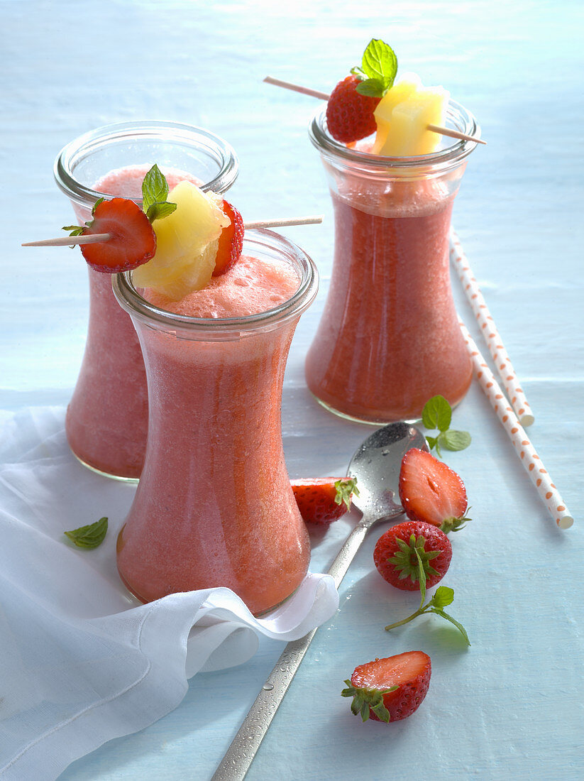 Strawberry and pineapple drinks