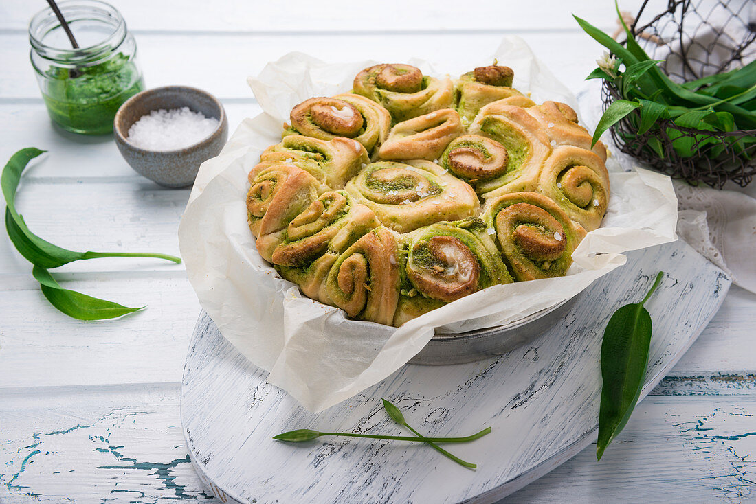 Savoury wild garlic bread