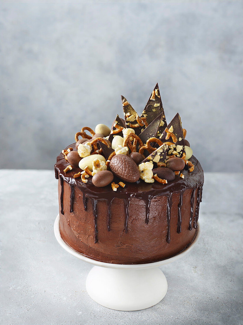 Triple Chocolate peanut butter layer cake