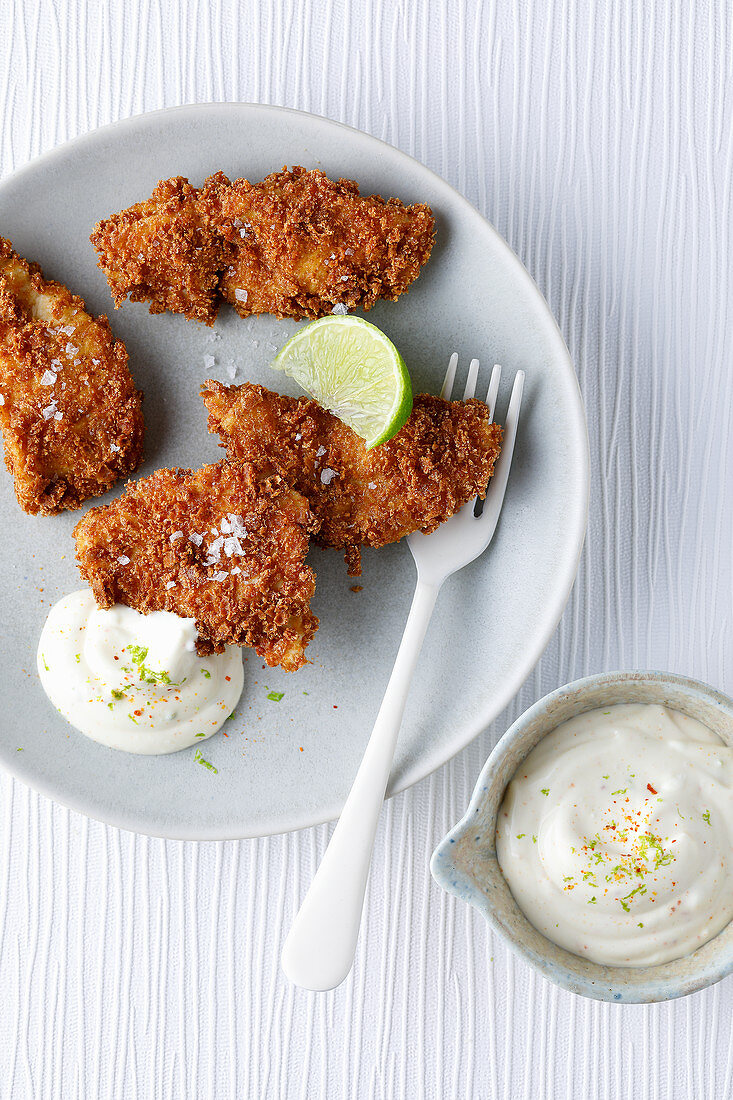 Mini-Schnitzelchen mit Limetten-Mayo