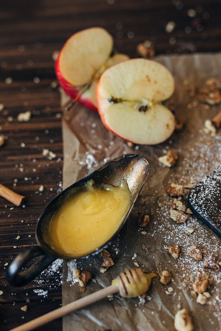 Apple sauce in a gravy boat