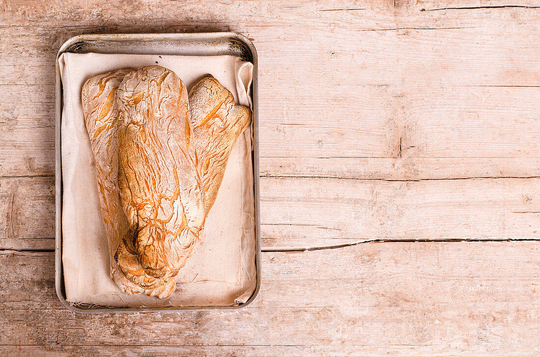 Ciabatta on old wood