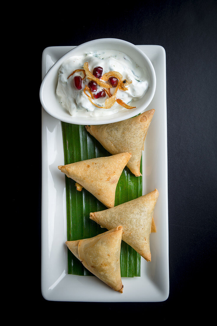 Indian Samosa with Raita