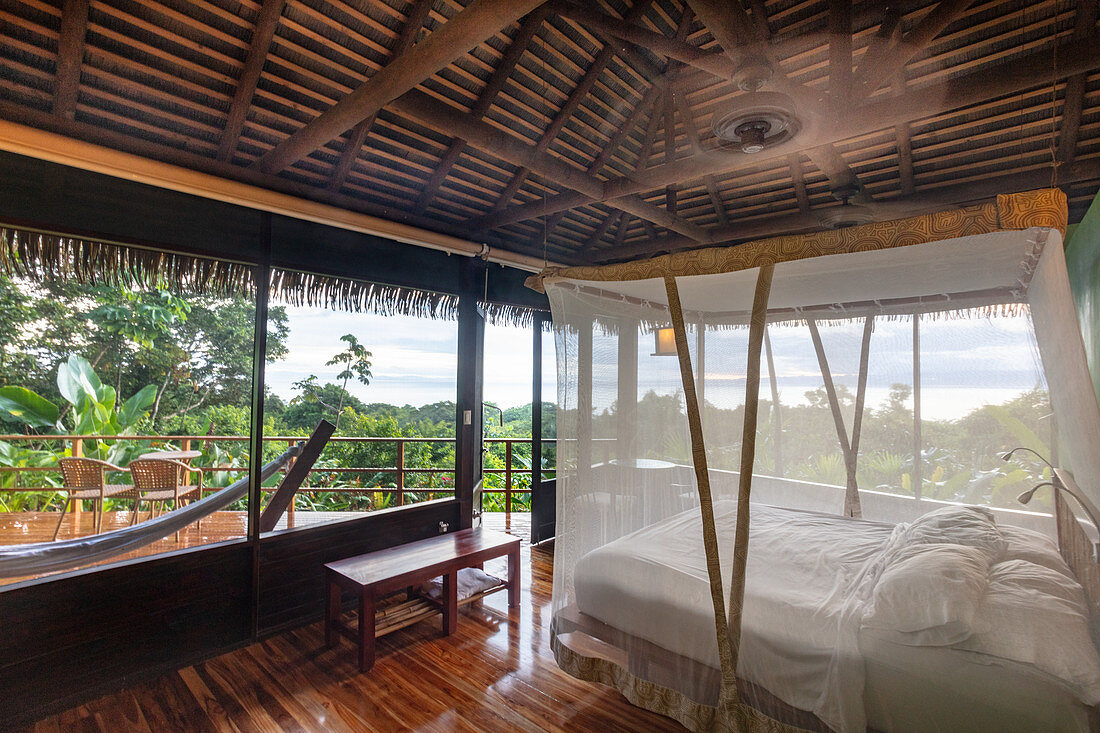 Schlafzimmer, Lapas Rojas Eco Lodge, Halbinsel Osa, Costa Rica, Zentralamerika, Amerika