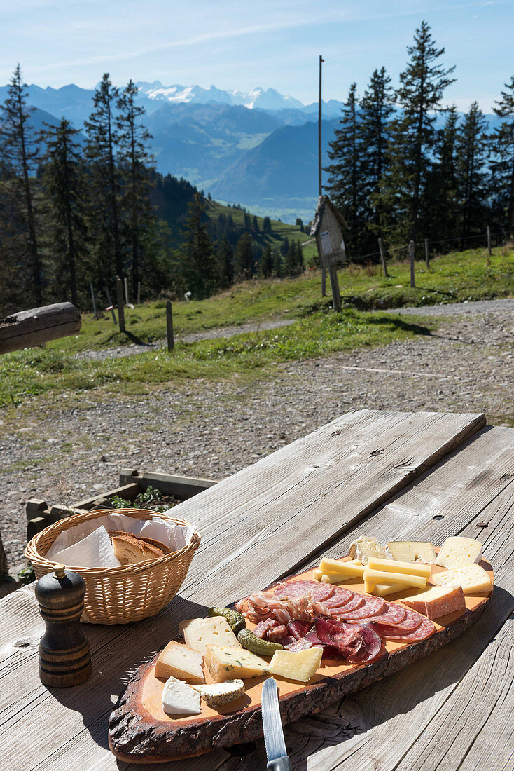 A supper platter on Mount Rigi, Lucerne, Switzerland