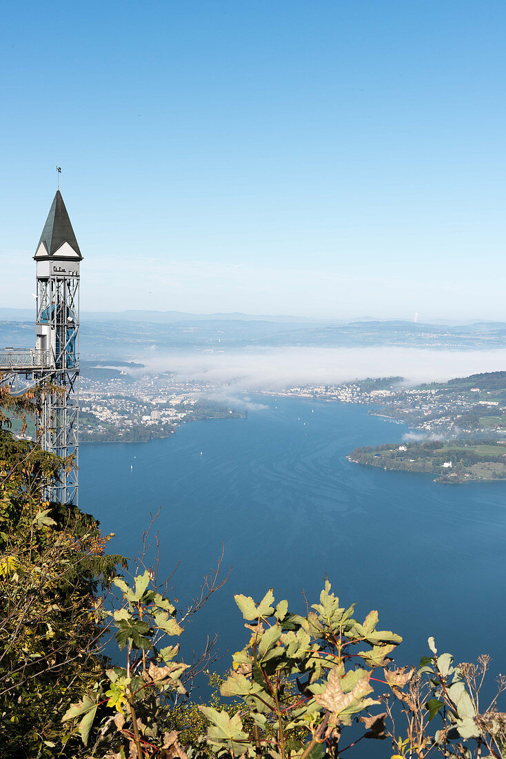 Hammetschand Aufzug (höchster Freiluft-Aufzug Europas), Kanton Luzern, Schweiz