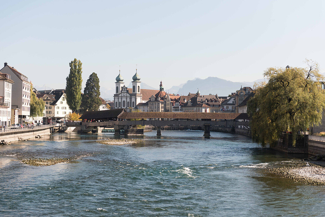 Blick auf die Spreuerbrücke, Luzern, Kanton Luzern, Schweiz