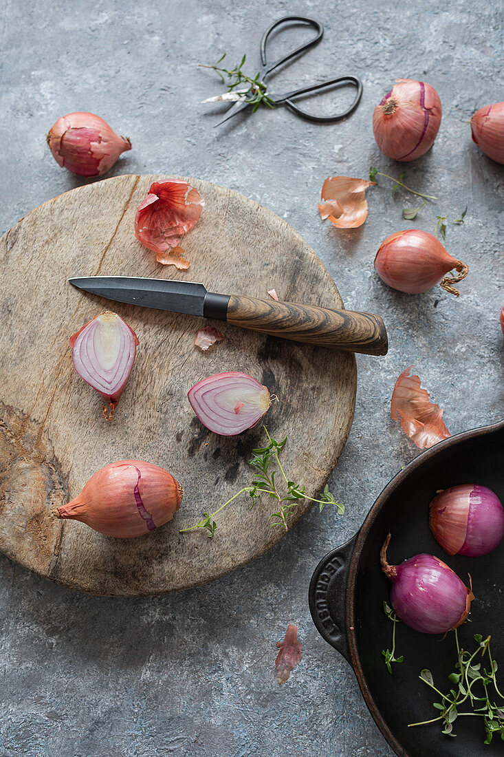 Prepping shallots