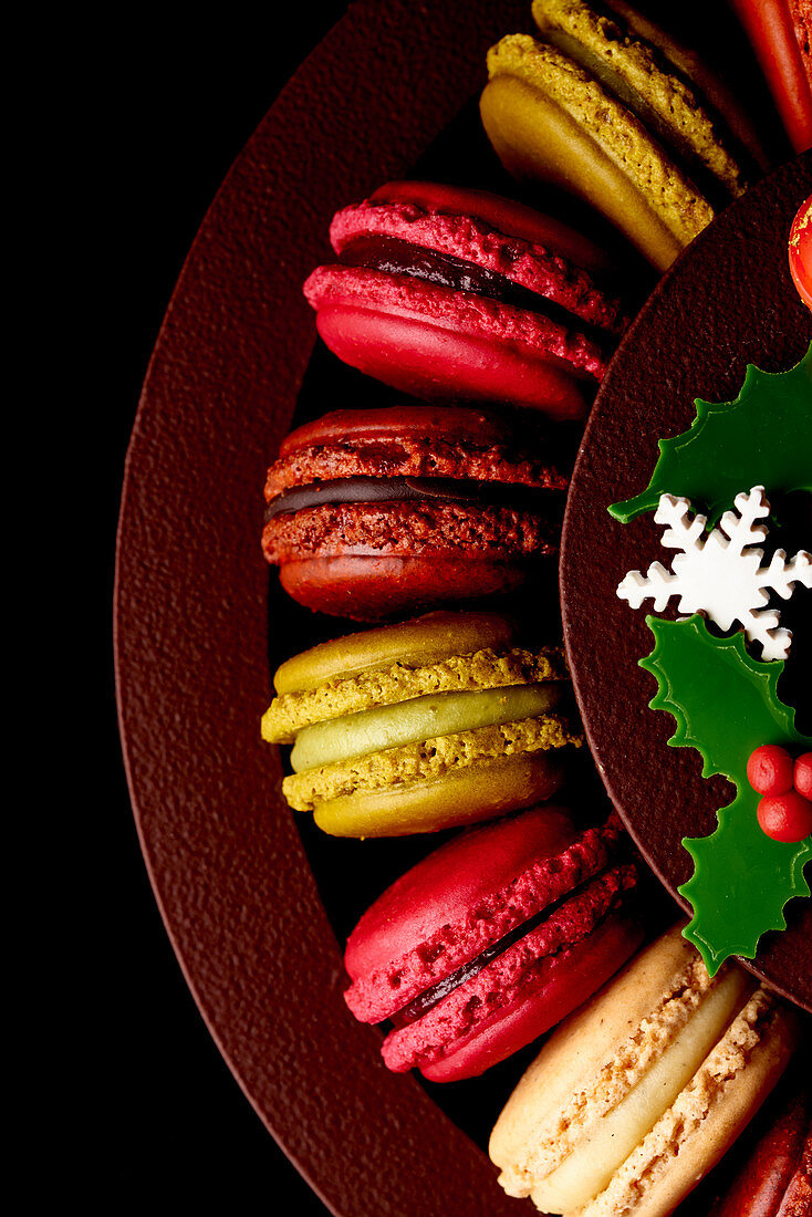 Various macaroons for Christmas