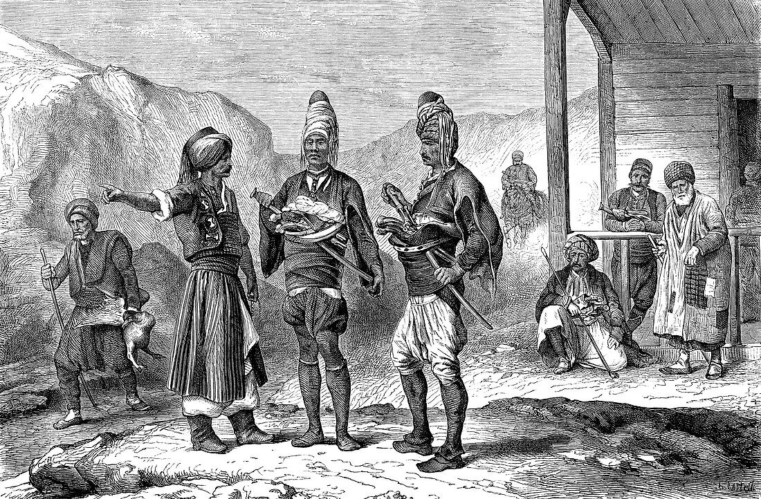 Turkish men, 19th century illustration