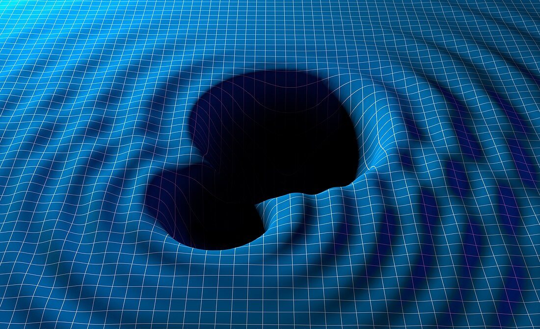 Gravitational waves from black holes, illustration